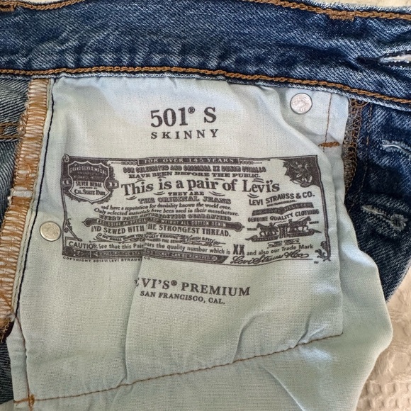 Levi's Blue Skinny Jeans 501s - Picture 7 of 7